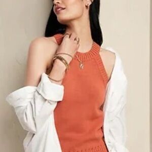 Banana Republic Knit Sweater Sleeveless Top Burnt Orange